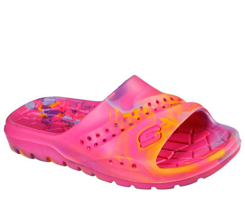 Skechers Hogan - Color Splashed Slide - Girls Sandals Pink/Multicolor [AU-TD3566]